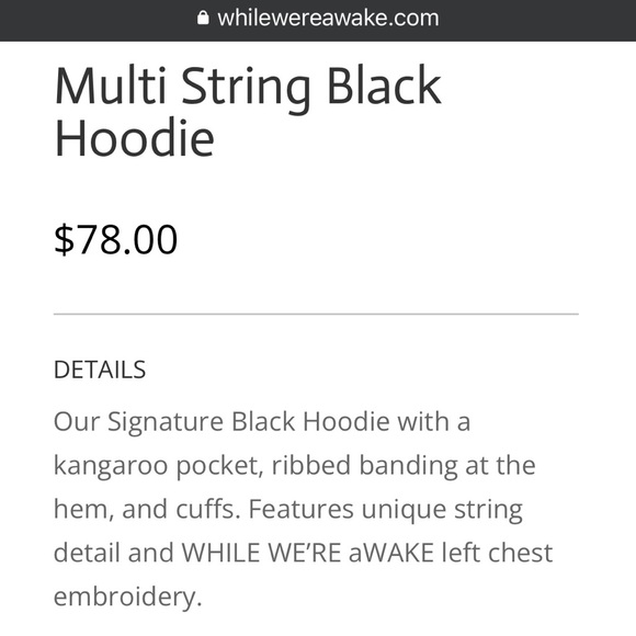 WWa multi string black hoodie - Picture 6 of 7